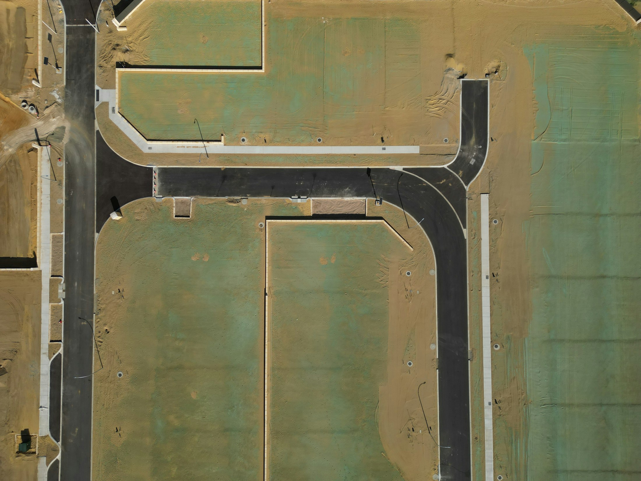 Development site with newly delivered infrastructure